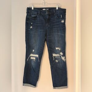 Old Navy Dark Wash Distressed Jeans